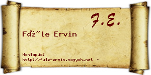 Füle Ervin névjegykártya