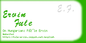 ervin fule business card